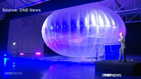 Google在新西兰试验疯狂项目 用热气球架设网