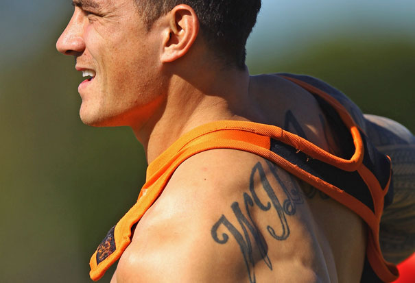 Sonny Bill Williams' surname on his back Photo Getty Images